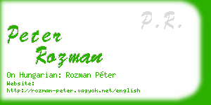 peter rozman business card